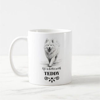 Mug Samoyed Life est meilleur avec Custom Dog Name