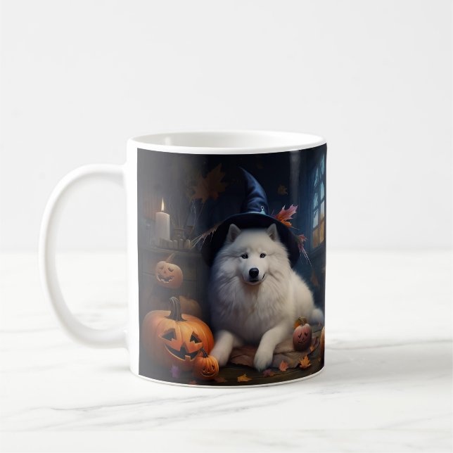Mug Samoyèdes Citrouilles Halloween Épouvantable (Gauche)