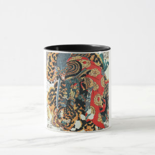 Mug Samurai combat un tigre, Kuniyoshi, Ukiyo-e