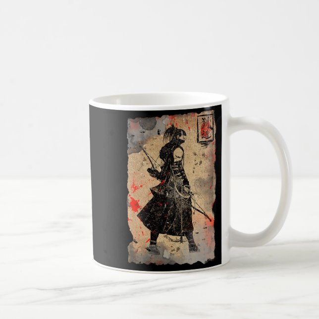 Mug Samurai Japanese Retro Art Print Bushido Premium T (Droite)