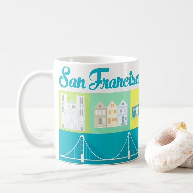 Mug San Francisco Icons Souvenir Iconique Moderne Lumi (Avec donut)