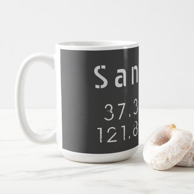 Mug San Jose Latitude Longitude  (Avec donut)