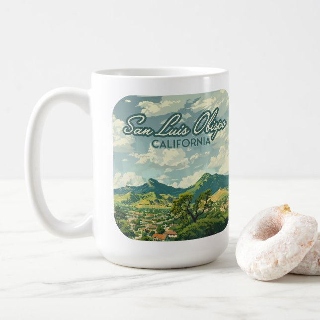 Mug San Luis Obispo SLO California Central Coast Retro (Avec donut)