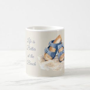 Mug Sandales Bleues de Sable de Plage