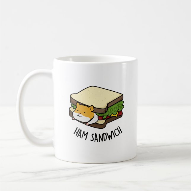Mug Sandwich au jambon Funny Hamster Pun (Gauche)