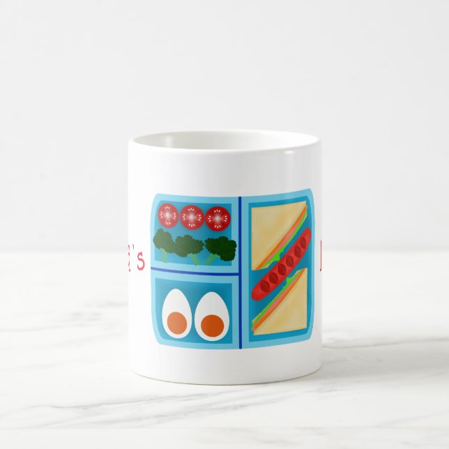 Mug Sandwich, Saucisses, Oeuf, Tomate, Brocolli dans u (Centre)