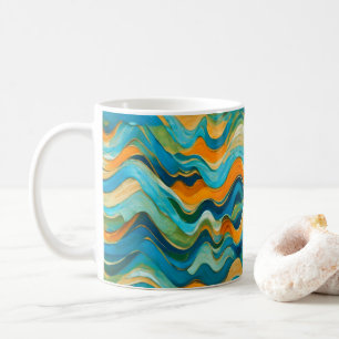 Mug "Sanlúcar" Vagues bleu vert orange