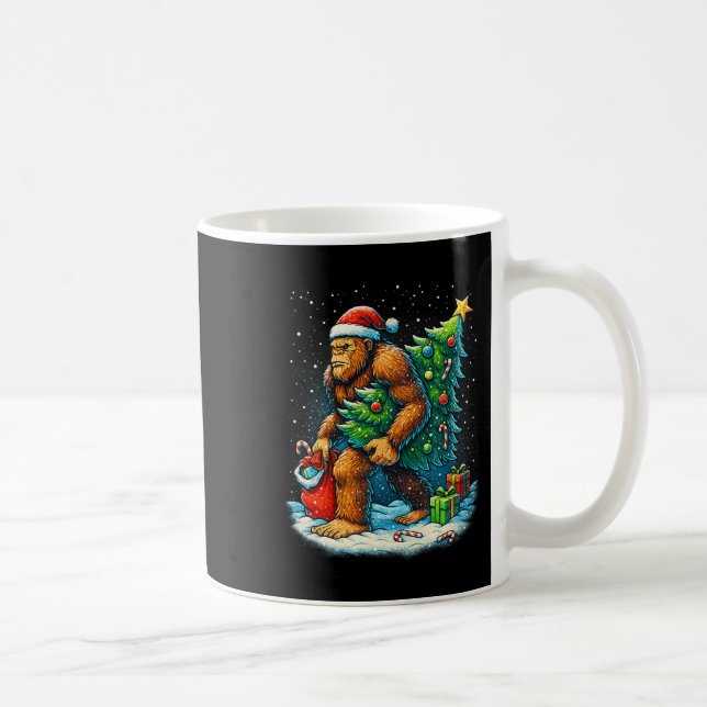Mug Santa Bigfoot Christmas Tree Sasquatch Xmas Lights (Droite)