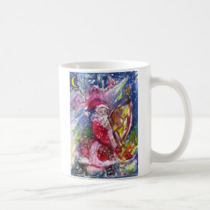 MUG SANTA CLAUS JOUANT À LA HARPE EN LUMIÈRE DE LA LUN