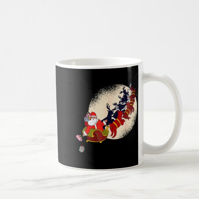 Mug Santa Claus On Christmas Sleigh Pulled By Reindeer (Droite)