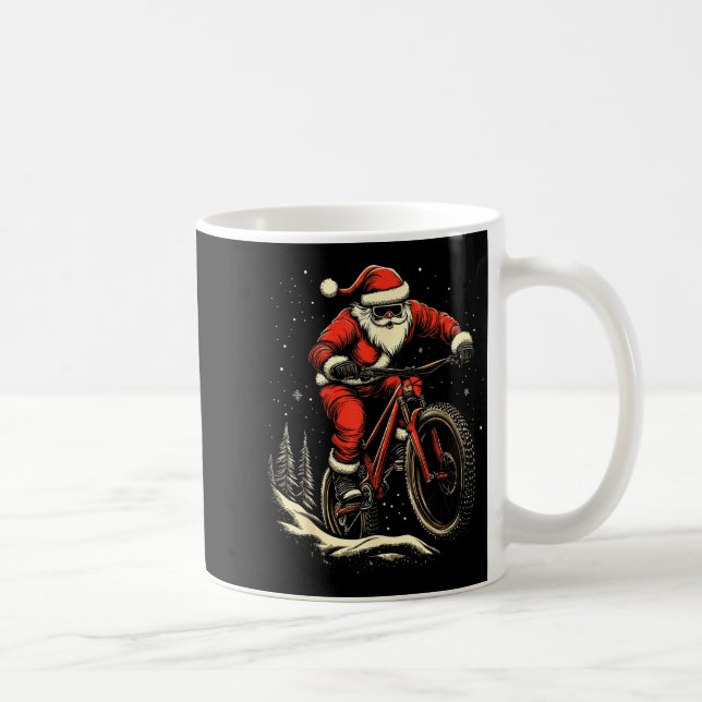 Mug Santa Claus Riding Mountain Bike Christmas Funny M (Droite)