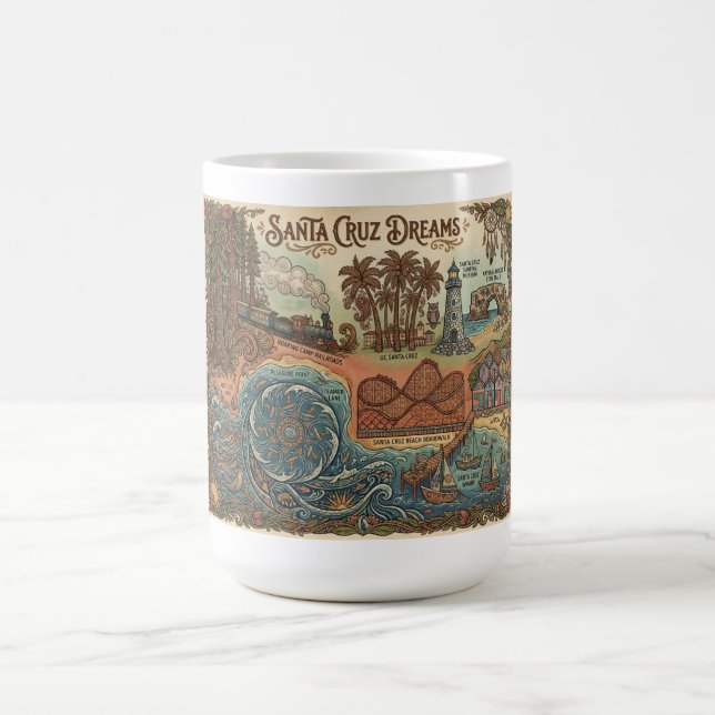 Mug Santa Cruz California Dreams Map – Vibrant Coast (Centre)