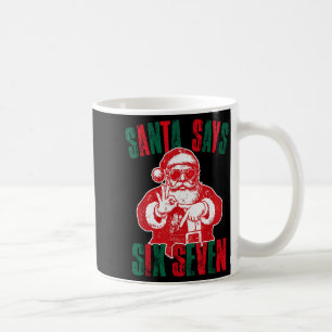 Mug Santa dit six sept drôle 67 Meme Noël Vinta