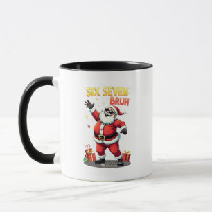 Mug 🎅Santa dit Six Sept Mème Drôle de Santa Tenant