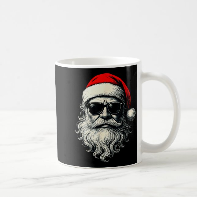 Mug Santa Face Retro Sungles Funny Christmas Pajama Me (Droite)