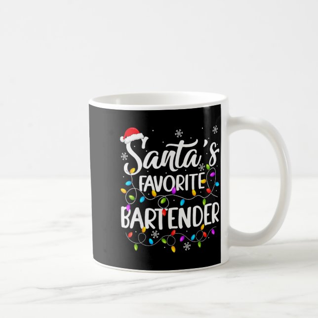 Mug Santa Favorite Bartender Christmas Lights Funny Xm (Droite)