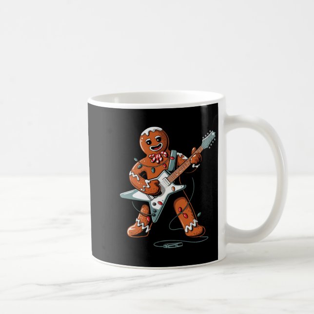Mug Santa Gingerbread Playing Guitar Funny Christmas P (Droite)