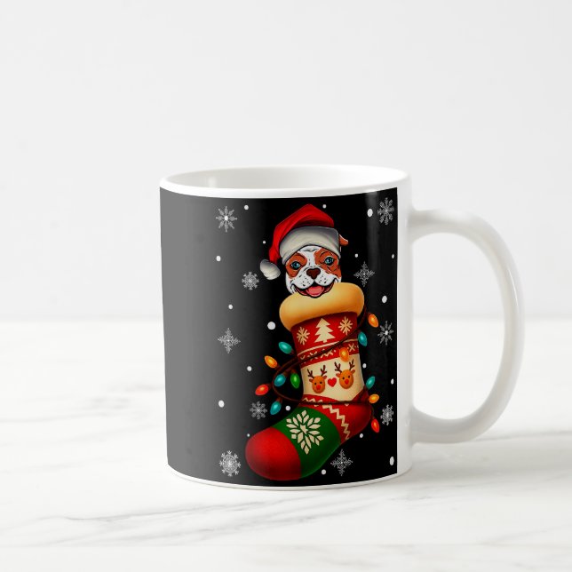 Mug Santa Hat American Bulldog Dog In Christmas Socks  (Droite)