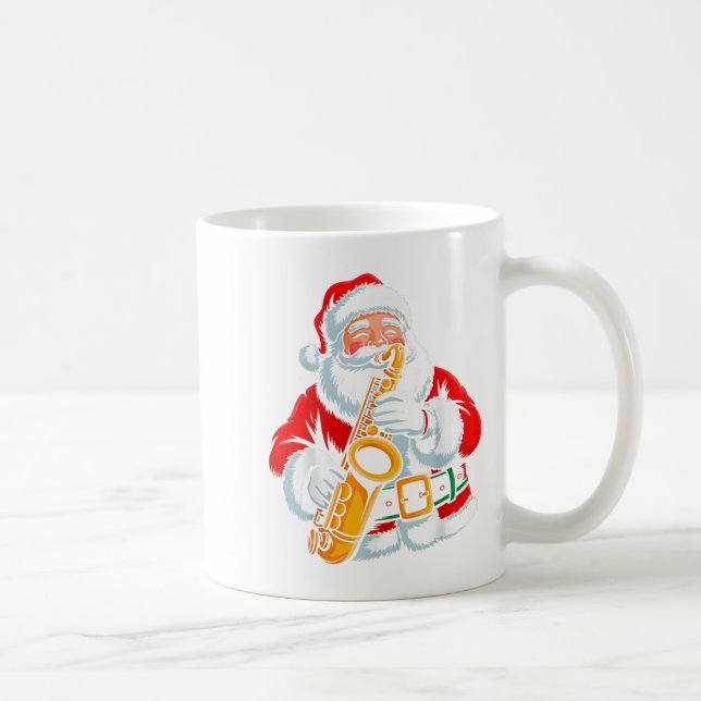 Mug Santa Playing Saxophone Xmas Vibes Funny Christmas (Droite)