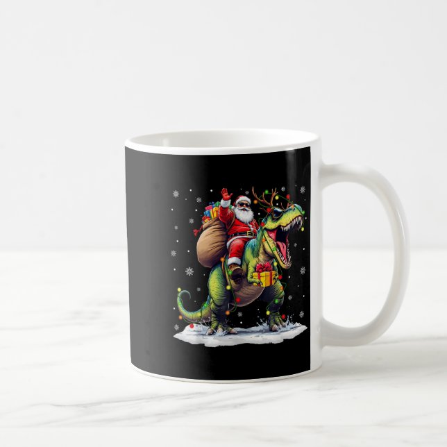 Mug Santa Riding Dinosaur T Rex Christmas Boys Men Xma (Droite)