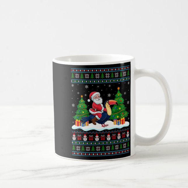 Mug Santa Riding Toucans Tree Lights Ugly Christmas Sw (Droite)