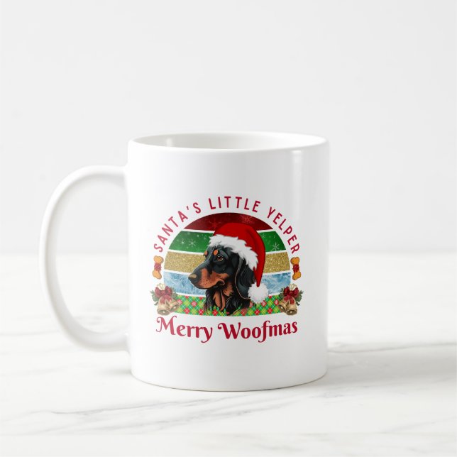 Mug Santa’s Little Yelper, Funny Dachshund Christmas (Gauche)