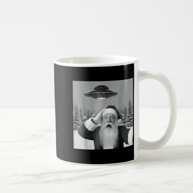 Mug Santa Selfie With Reindeer Ufo Funny Xmas Men Wome (Droite)