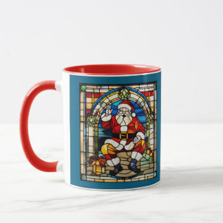 Mug Santa Stained Glass