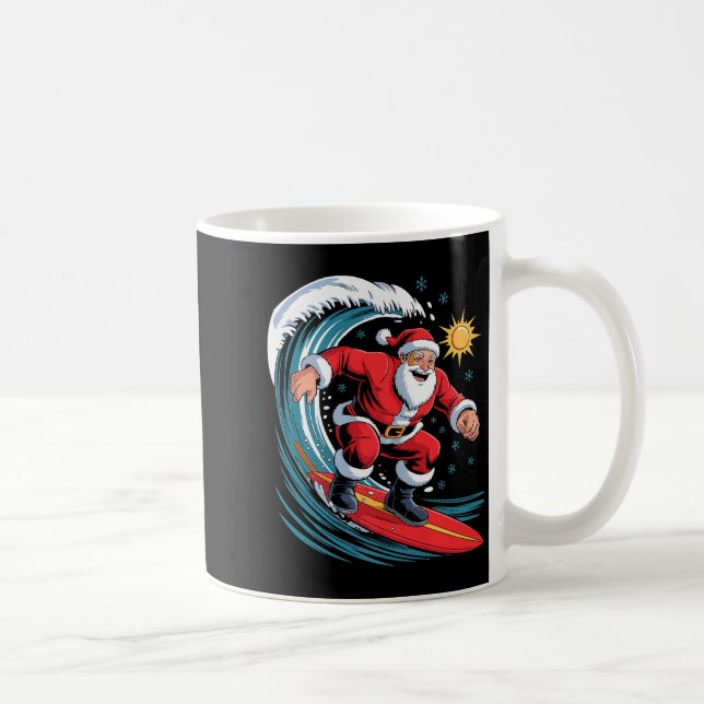Mug Santa Surfing Funny Surfer Holiday Christmas Xmas  (Droite)