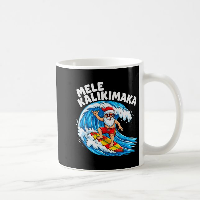 Mug Santa Surfing Mele Kalikimaka Hawaiian Christmas  (Droite)