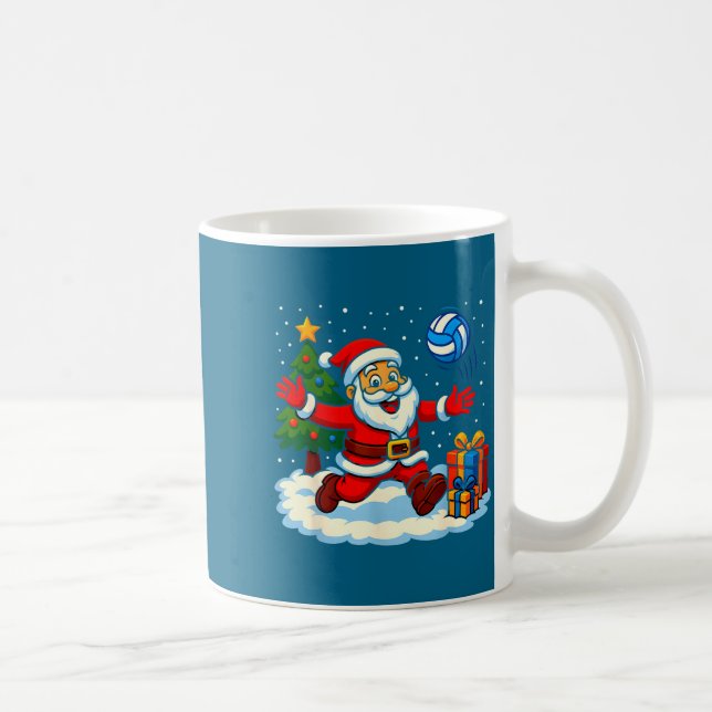 Mug Santa Volleyball Playing Srt Christmas Tree Xmas P (Droite)