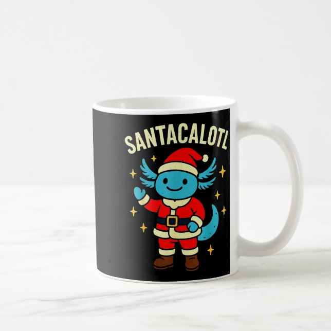Mug Santacalotl Santa Claus Cute Blue Axolotl New Year (Droite)