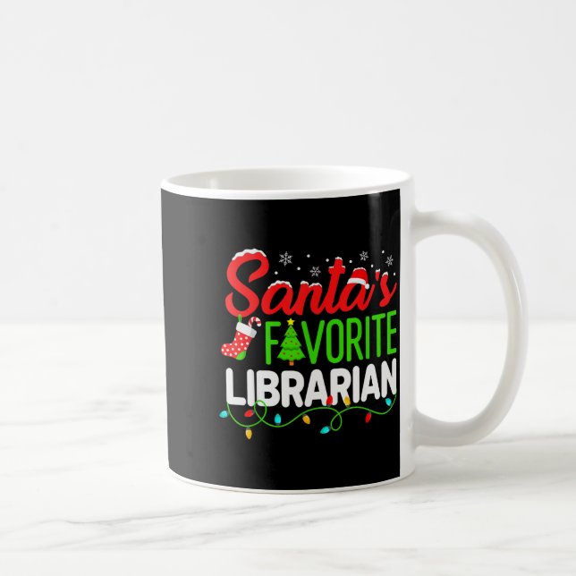 Mug Santa's Favorite Librarian Christmas Library Book  (Droite)