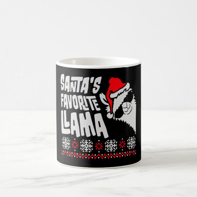 Mug Santa's Favorite Llama Cool Sunglasses Side XMas (Centre)