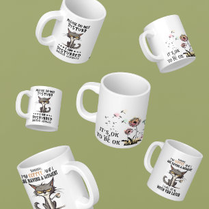 Mug Santé mentale simulée par des blagues de chats