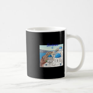 Mug Santorin Grèce Drapeau Grec Art de vacances Dôme B