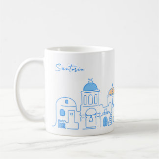 Mug Santorin mug, souvenir de Greece, main drawing