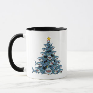 Mug Sapin de Noël Requin Chapeau de Père Noël Lumières