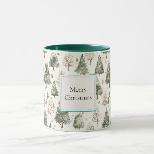 Mug Sapins de Noël à la crème verte