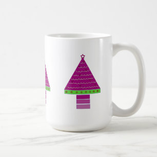 Mug Sapins de Noël violets fantaisistes
