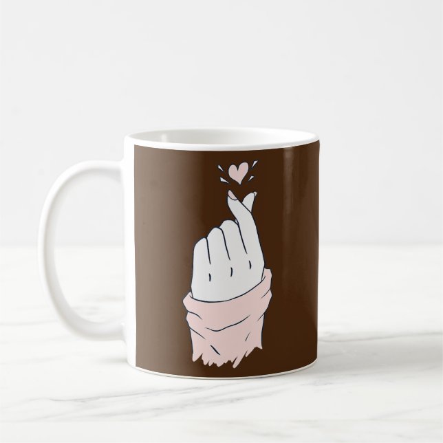 Mug Saranghae Coréen Doigt Coeur K Pop Love Misty (Gauche)