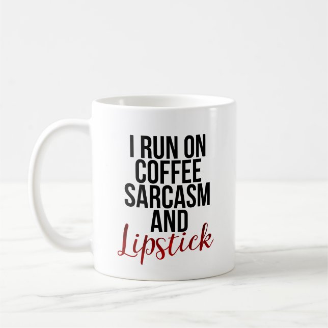 Mug Sarcasme et rouge à lèvres de café (Gauche)