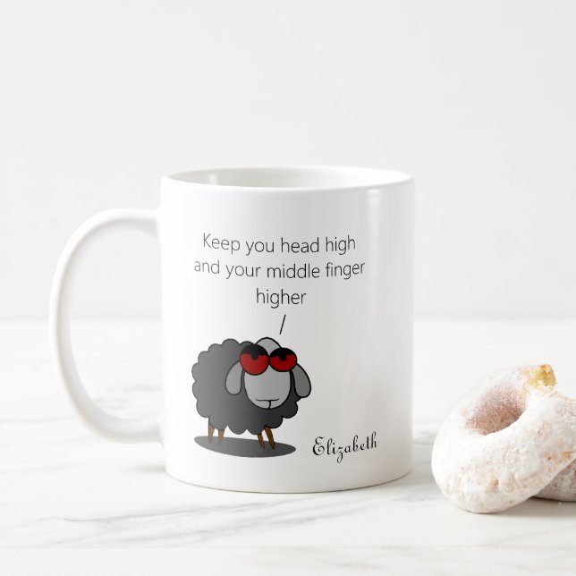 Mug Sarcasme personnalisé Funny Doigt Humour avec plai (Avec donut)