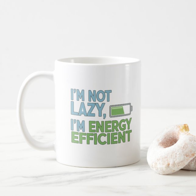 Mug Sarcastic Battery Life Quote Energy Efficient (Avec donut)
