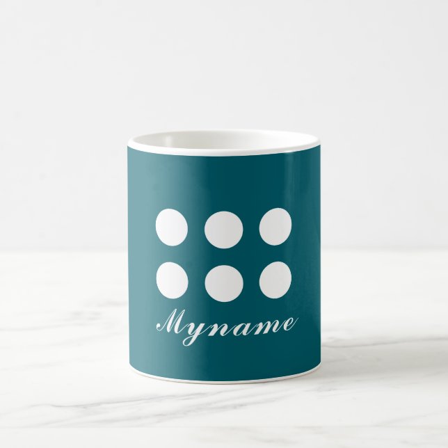 Mug Sarcelle foncée Chic minimaliste moderne tendance  (Centre)
