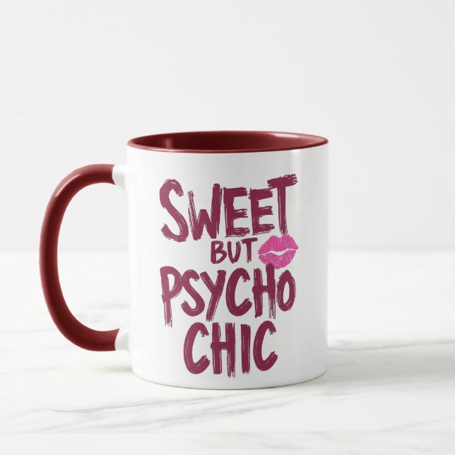 Mug Sassy Girly Humor with Pink Lips (Gauche)