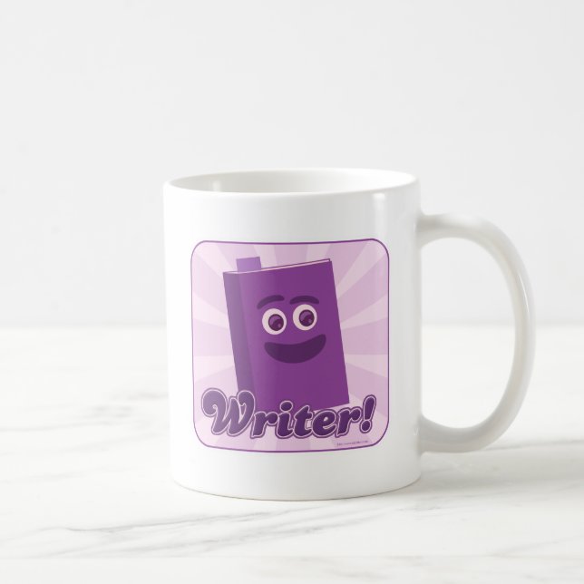 Mug Sassy Writer Purple Happy Book Cartoon (Droite)