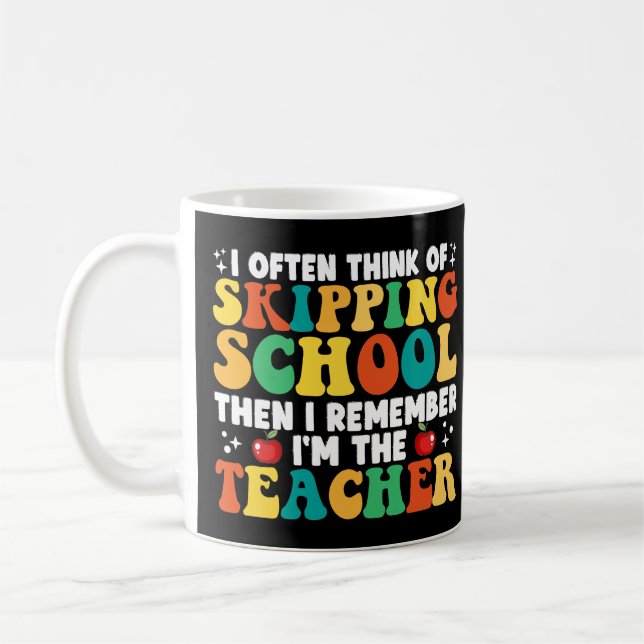 Mug Saut Enseignant De L'École Drôle Dernier Jour De L (Gauche)