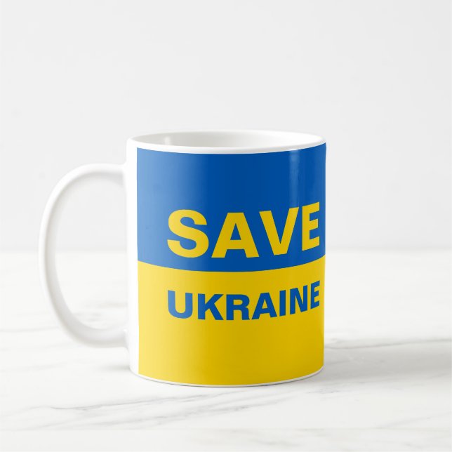 Mug Sauvez le drapeau ukrainien (Gauche)