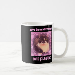 Mug Sauvez L'Environnement Mangez Plastique Drôle Méla